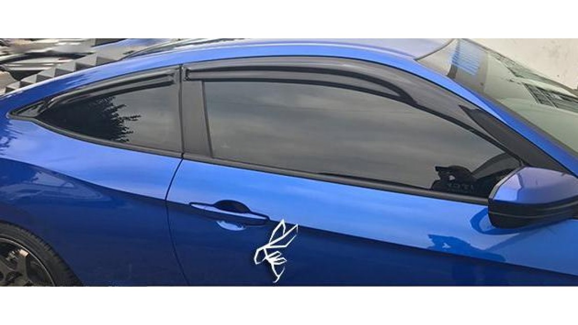Déflecteurs de fenêtre latérale Mugen 4 pièces  Honda Civic 2 portes 2016-21